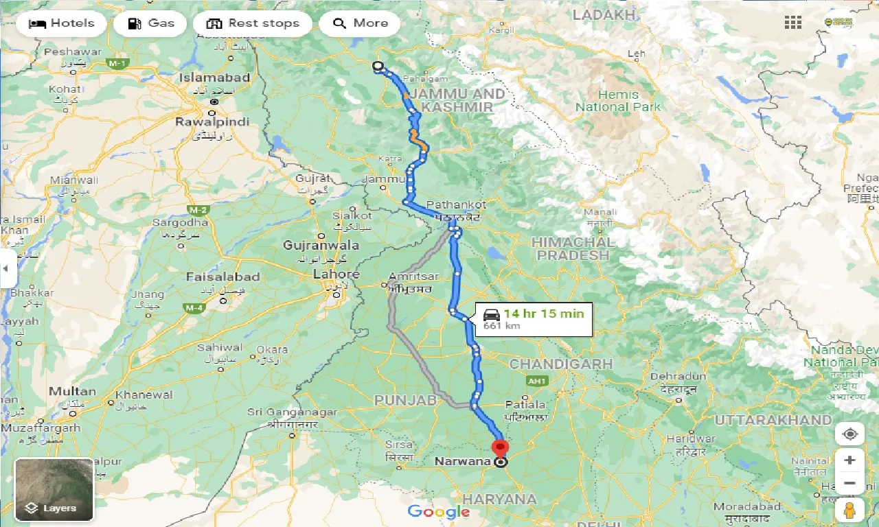 srinagar-to-narwana-one-way
