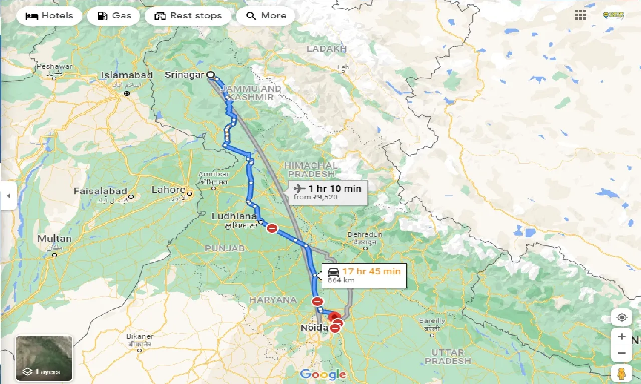 srinagar-to-noida-taxi