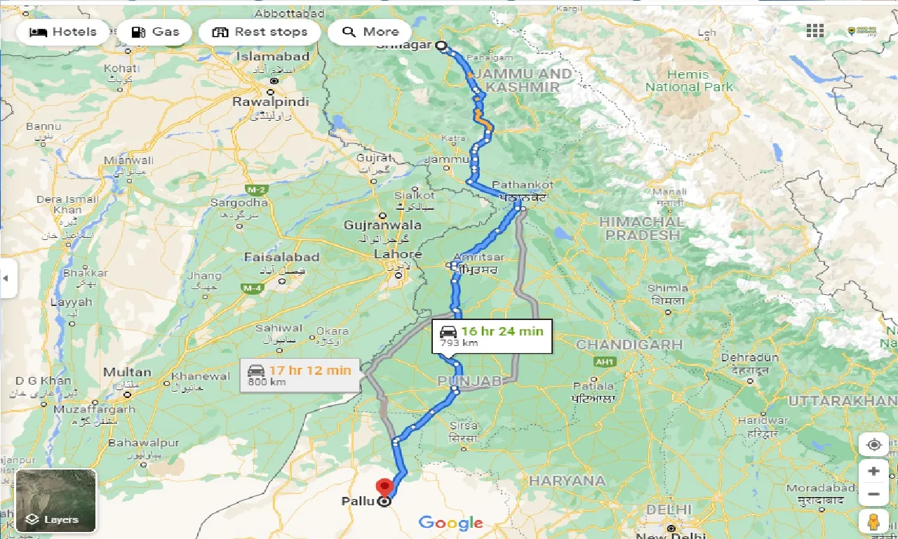srinagar-to-pallu-one-way
