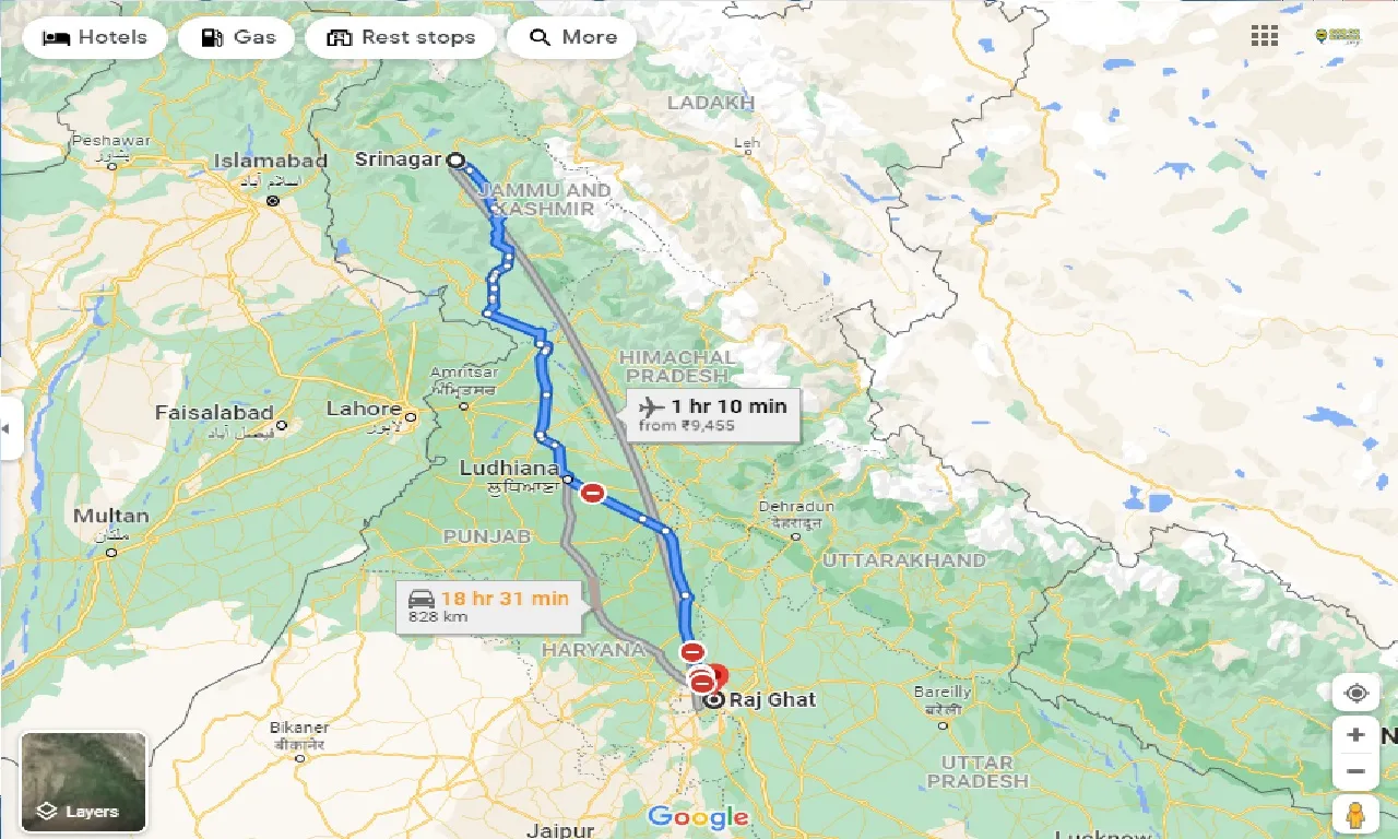 srinagar-to-rajghat-taxi