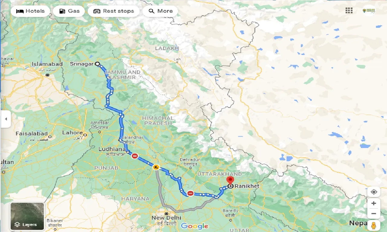 srinagar-to-ranikhet-one-way