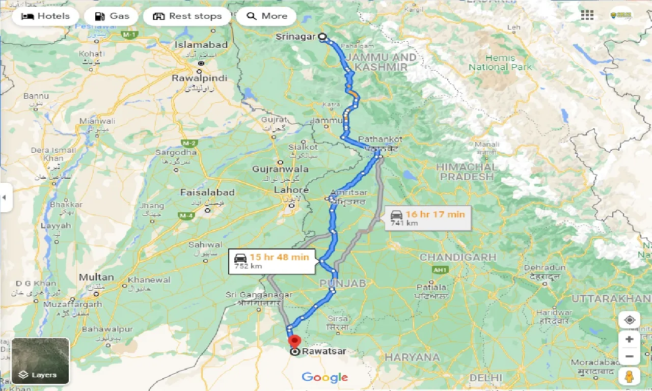 srinagar-to-rawatsar-taxi