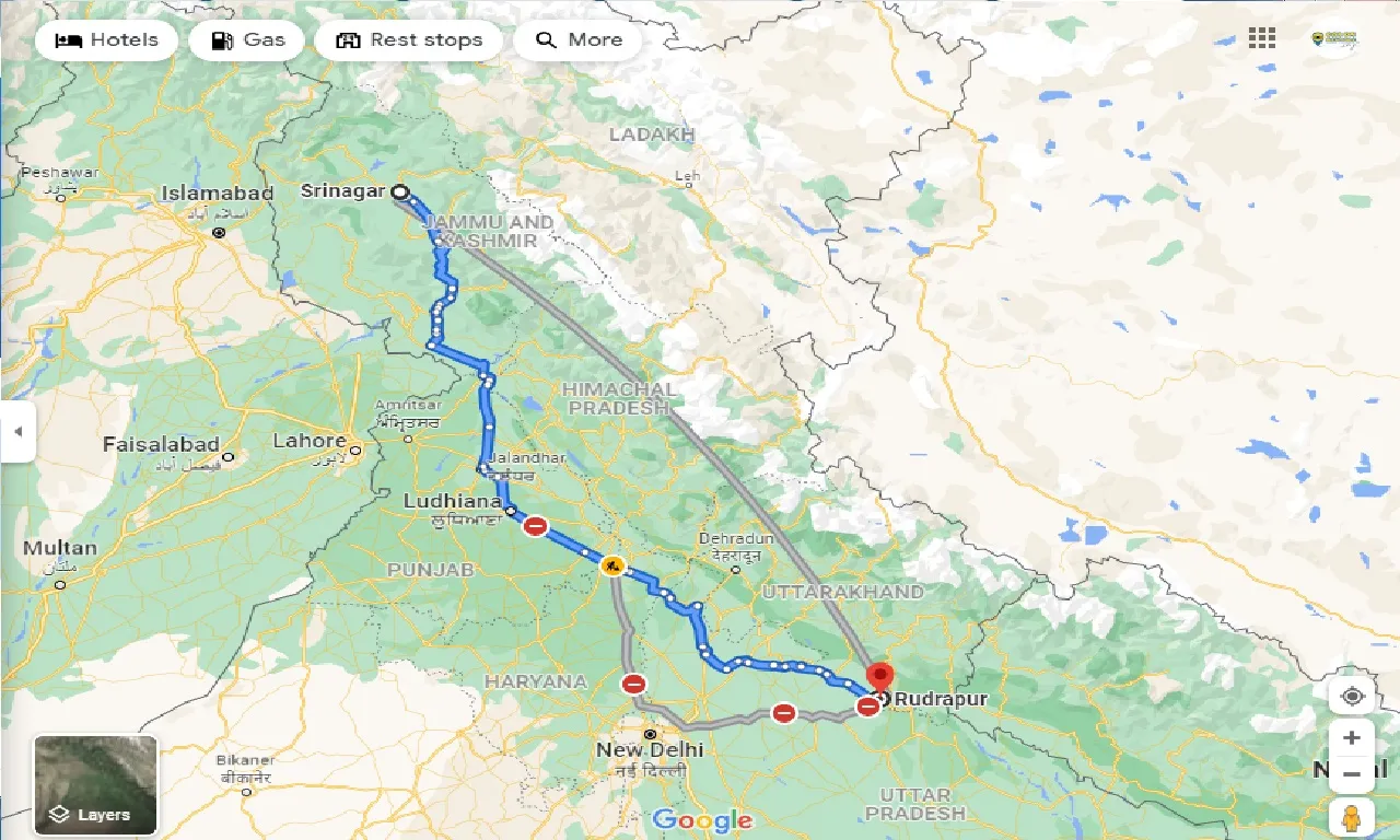 srinagar-to-rudrapur-one-way