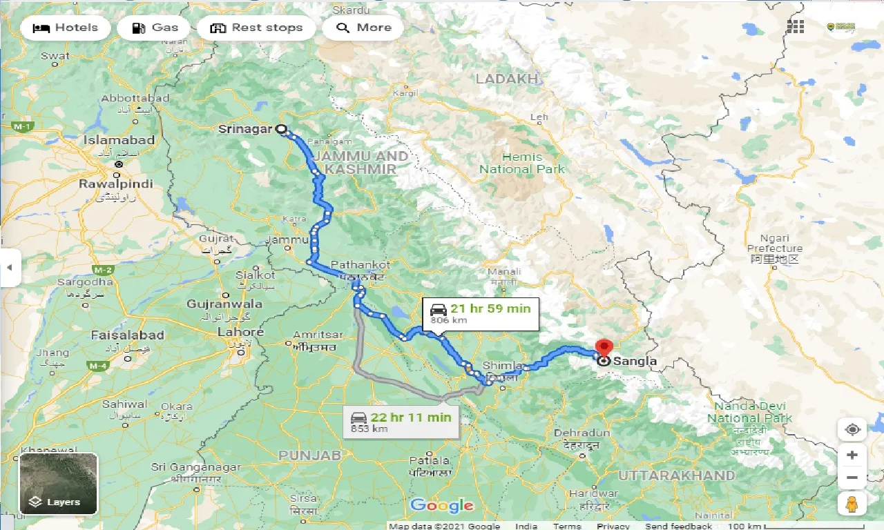 srinagar-to-sangla-taxi