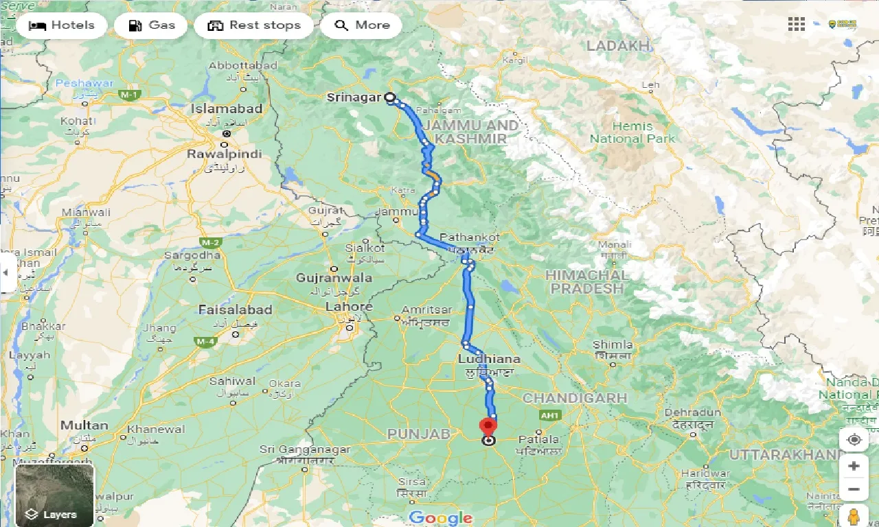 srinagar-to-sangrur-taxi