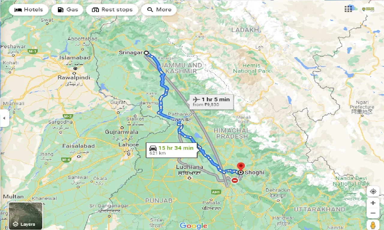 srinagar-to-shoghi-one-way