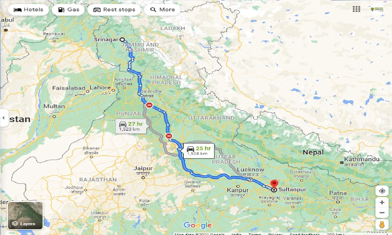 srinagar-to-sultanpur-one-way