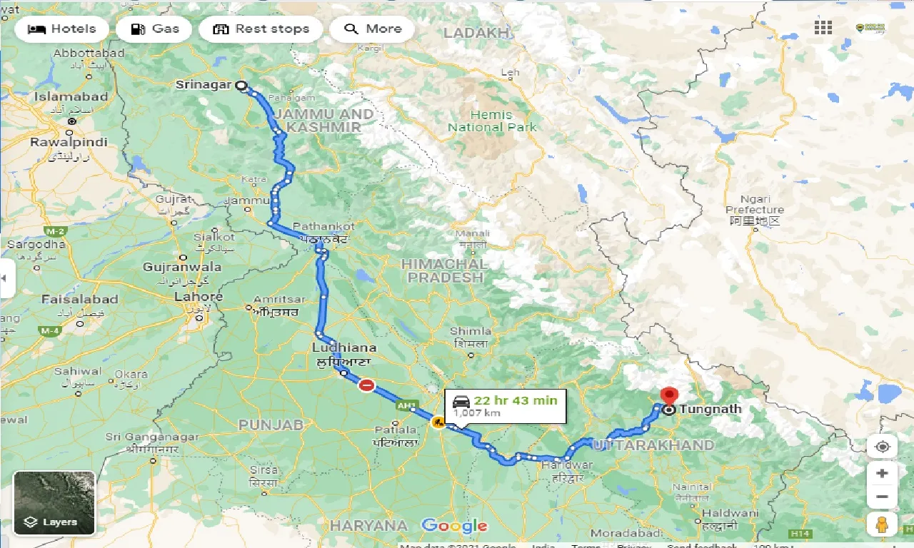srinagar-to-tungnath-taxi
