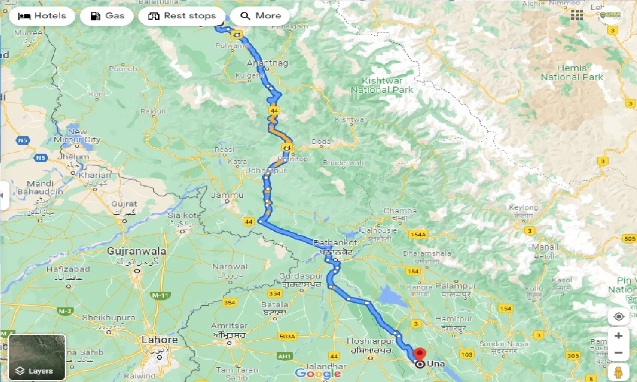 srinagar-to-una-one-way