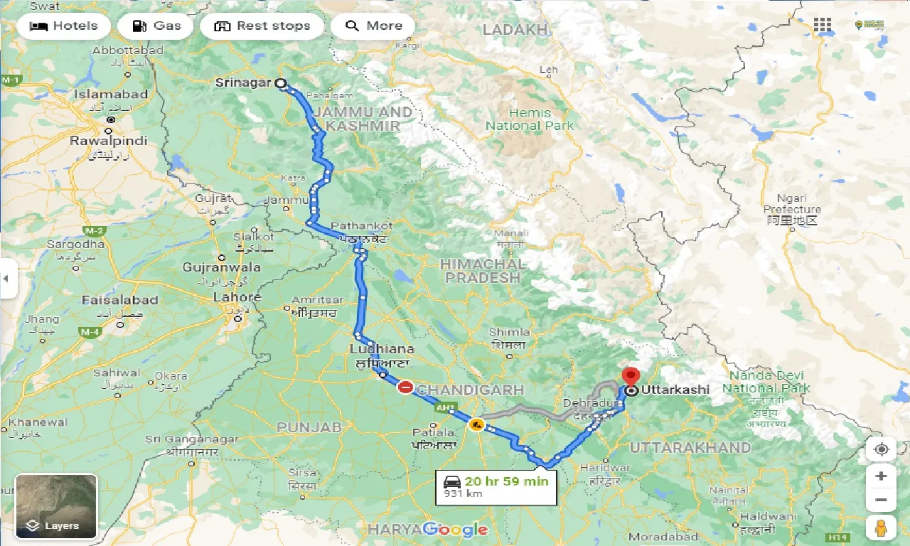 srinagar-to-uttarkashi-taxi