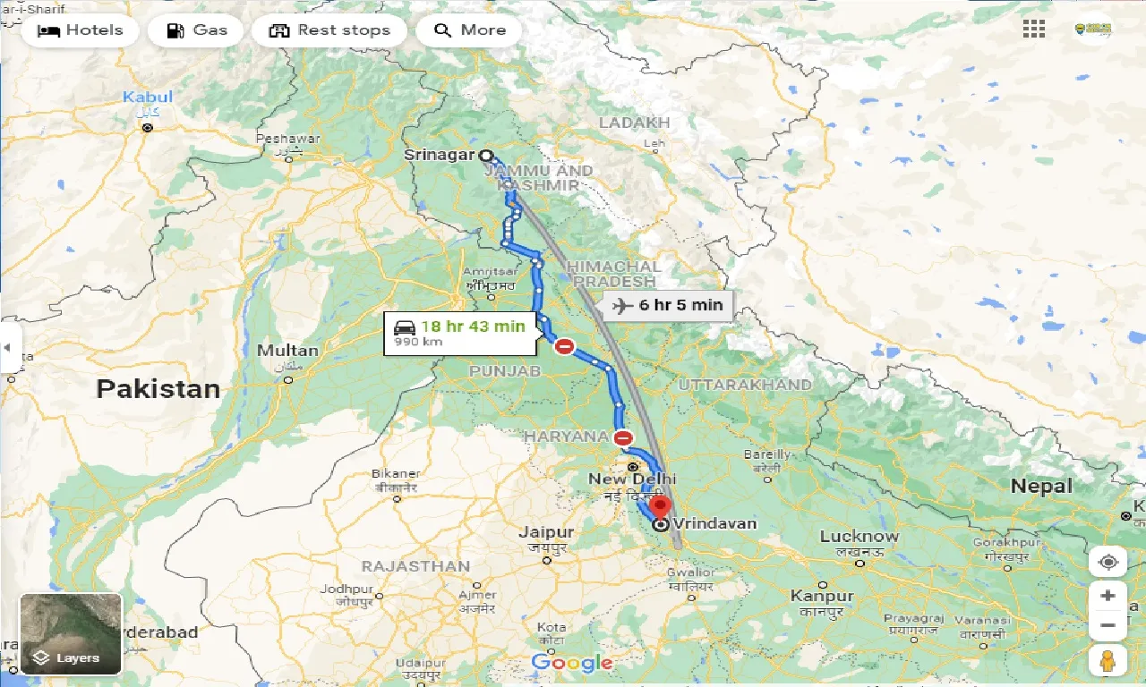 srinagar-to-vrindavan-one-way