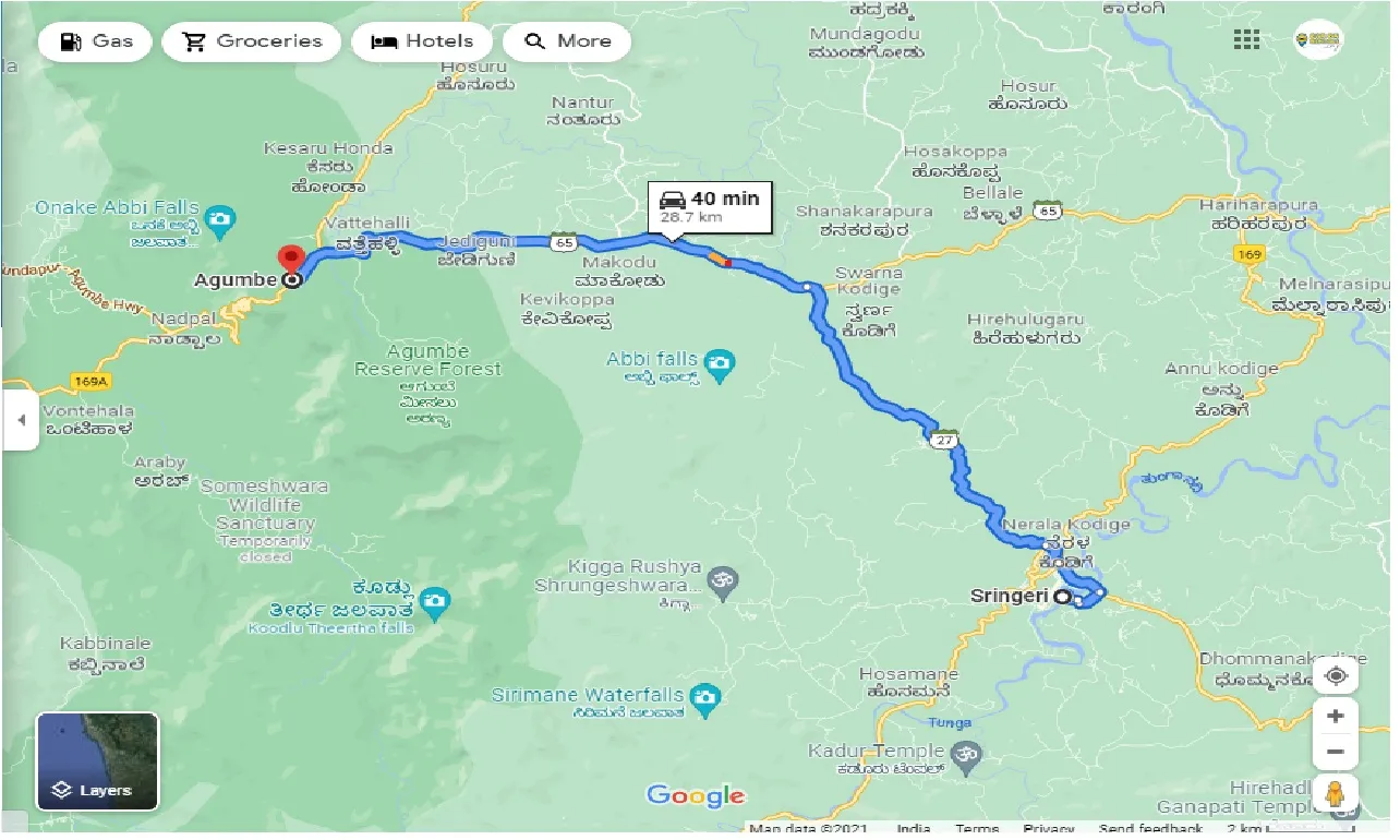 sringeri-to-agumbe-one-way