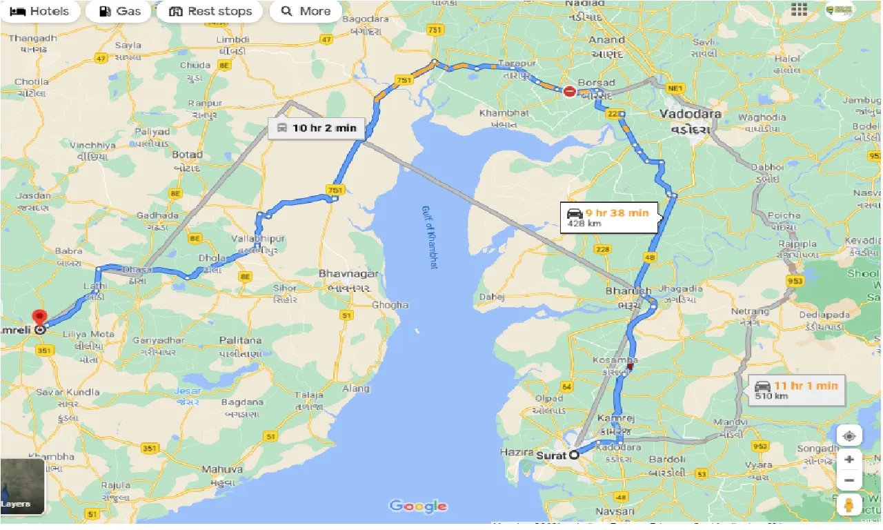 surat-to-amreli-one-way