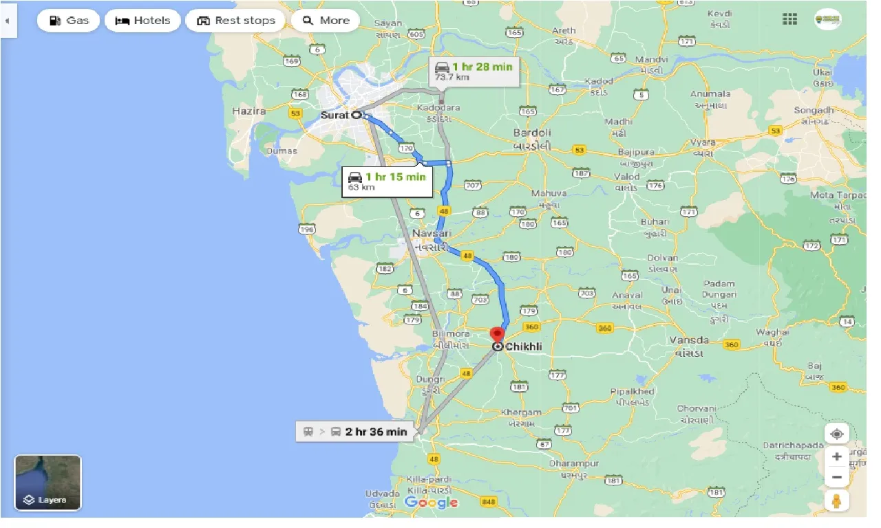 surat-to-chikhli-gujarat-one-way