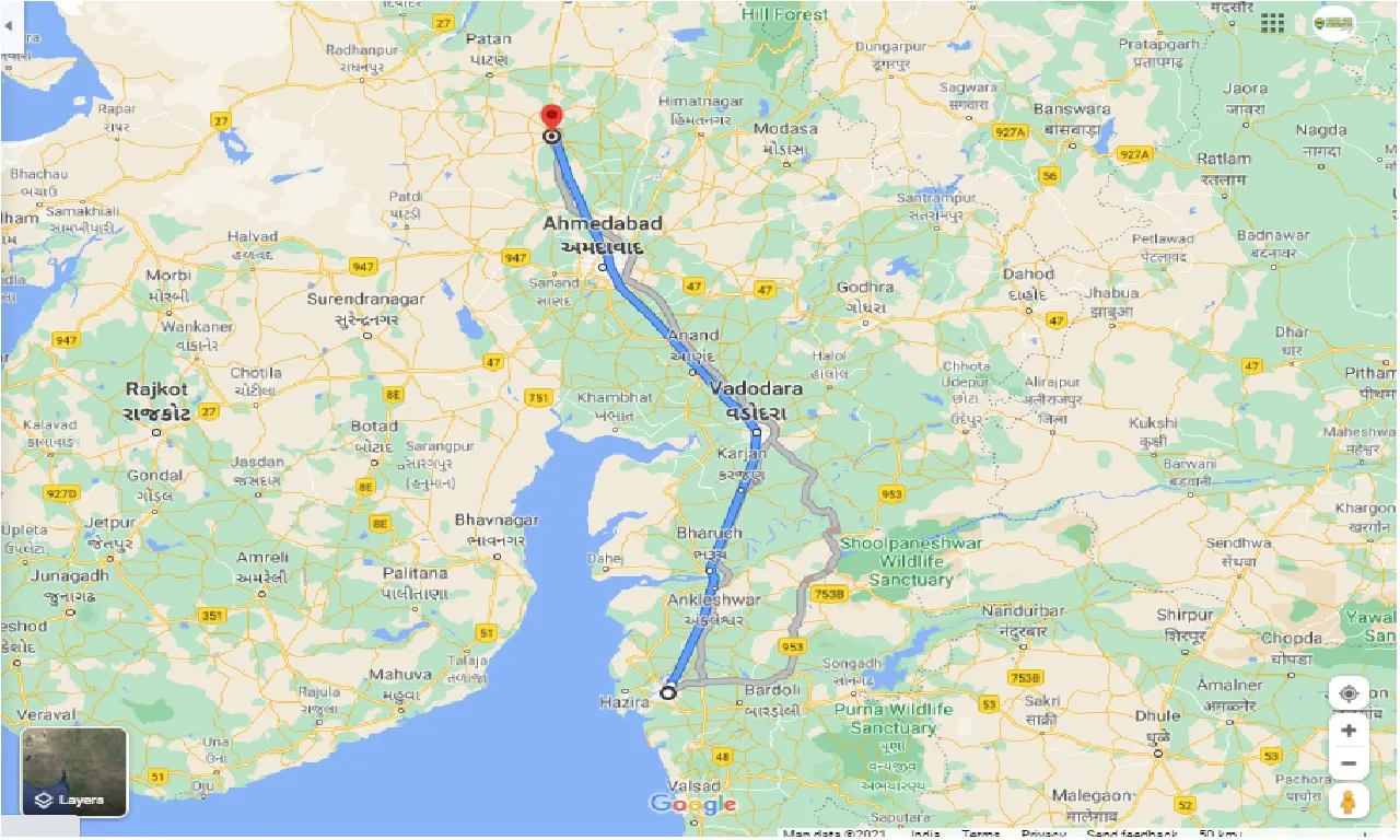 surat-to-mehsana-one-way