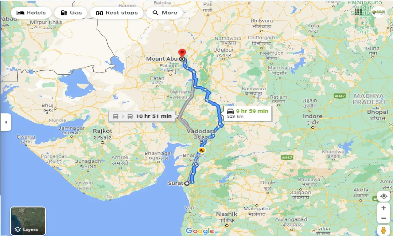 surat-to-mount-abu-round-trip