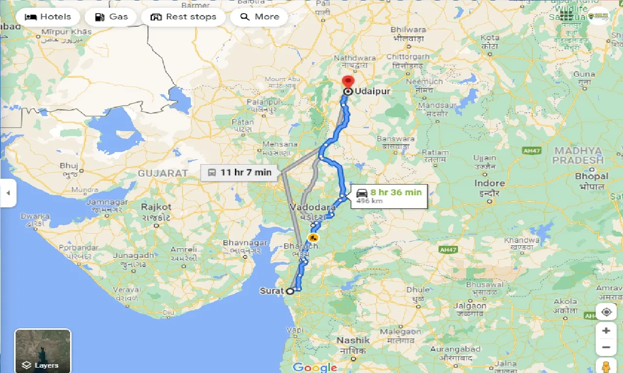 surat-to-udaipur-round-trip