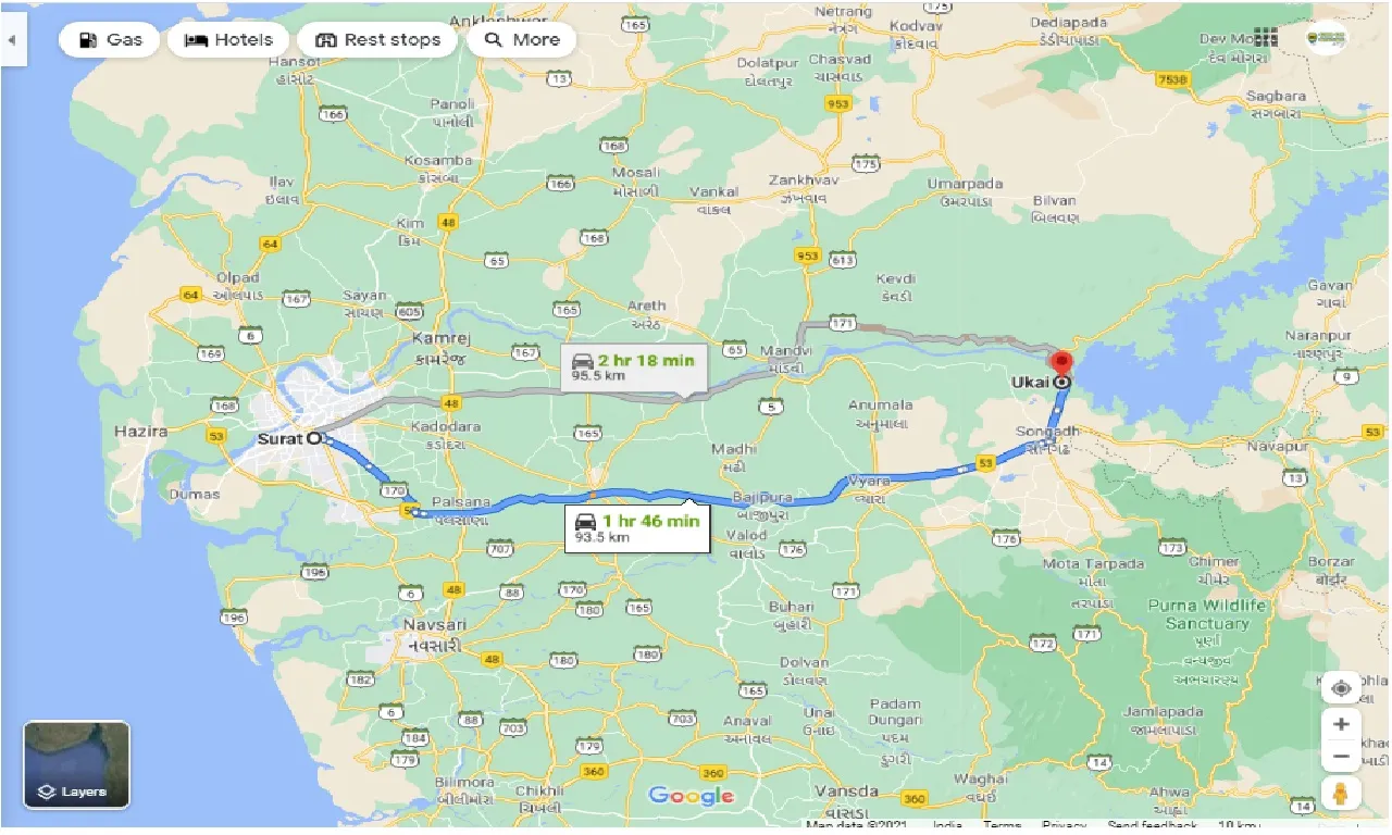 surat-to-ukai-one-way