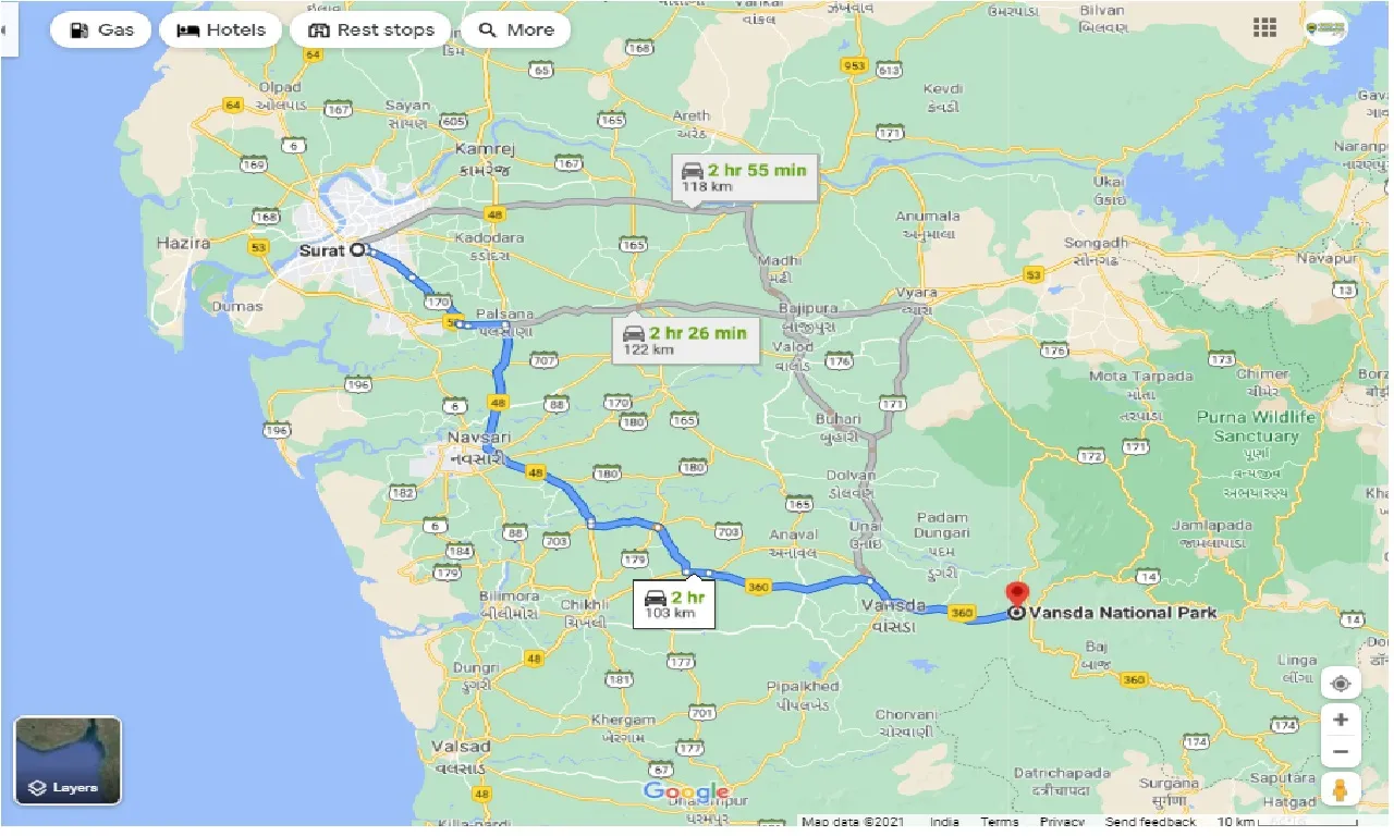 surat-to-vansda-national-park-round-trip