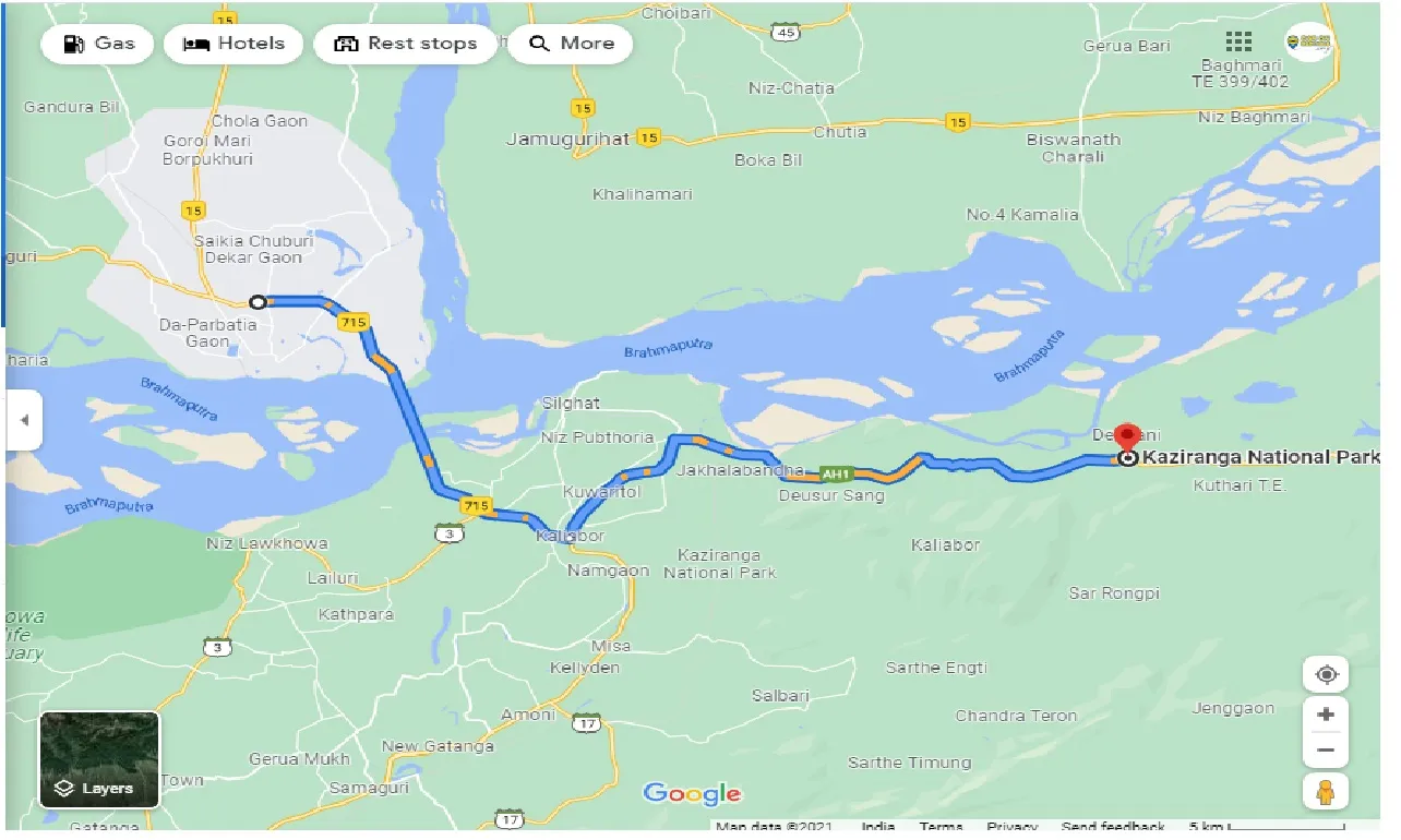 tezpur-to-kaziranga-national-park-one-way
