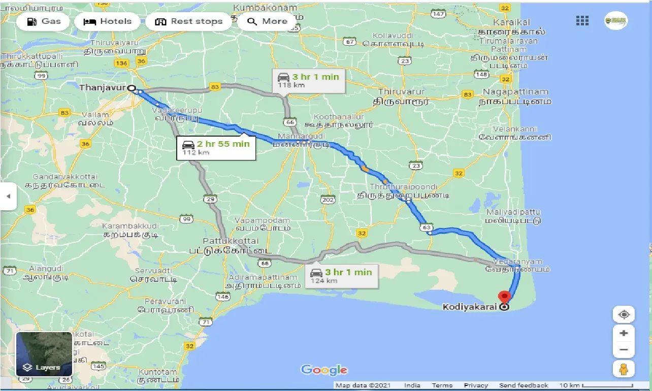 thanjavur-to-Kodikkarai-round-trip