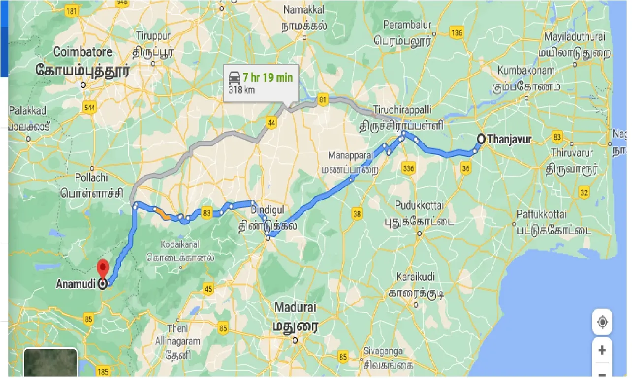 thanjavur-to-anamudi-one-way