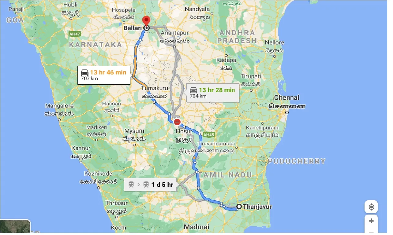 thanjavur-to-ballari-one-way