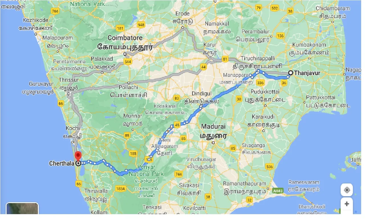 thanjavur-to-cherthala-one-way