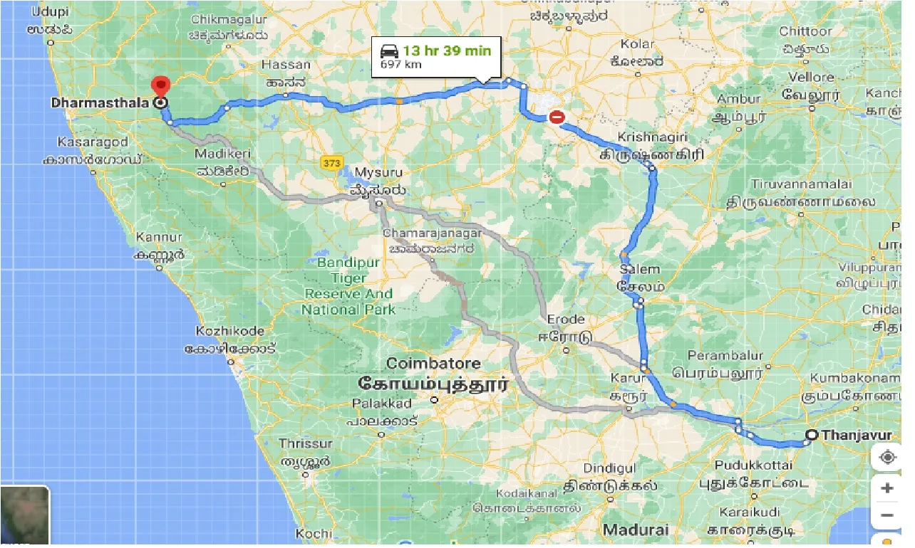 thanjavur-to-daramasthala-taxi