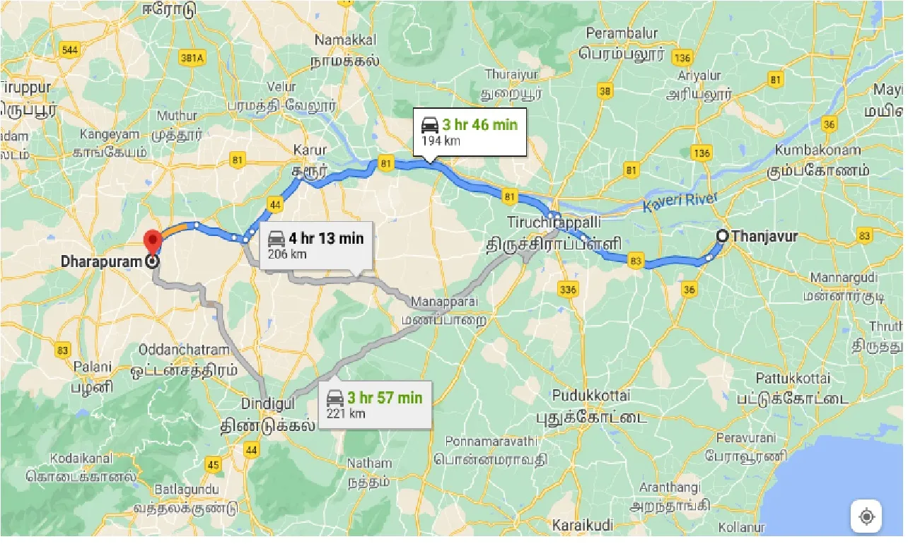 thanjavur-to-dharapuram-one-way