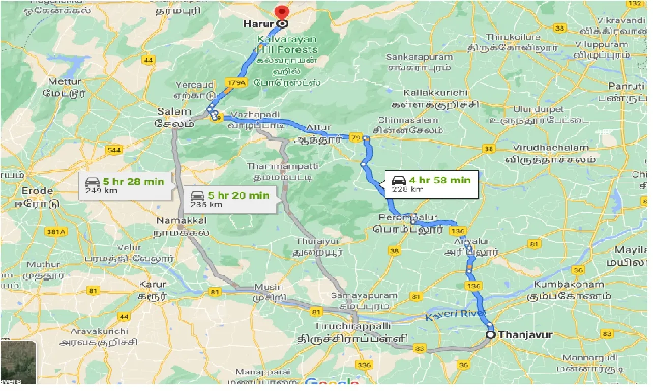 thanjavur-to-harur-one-way