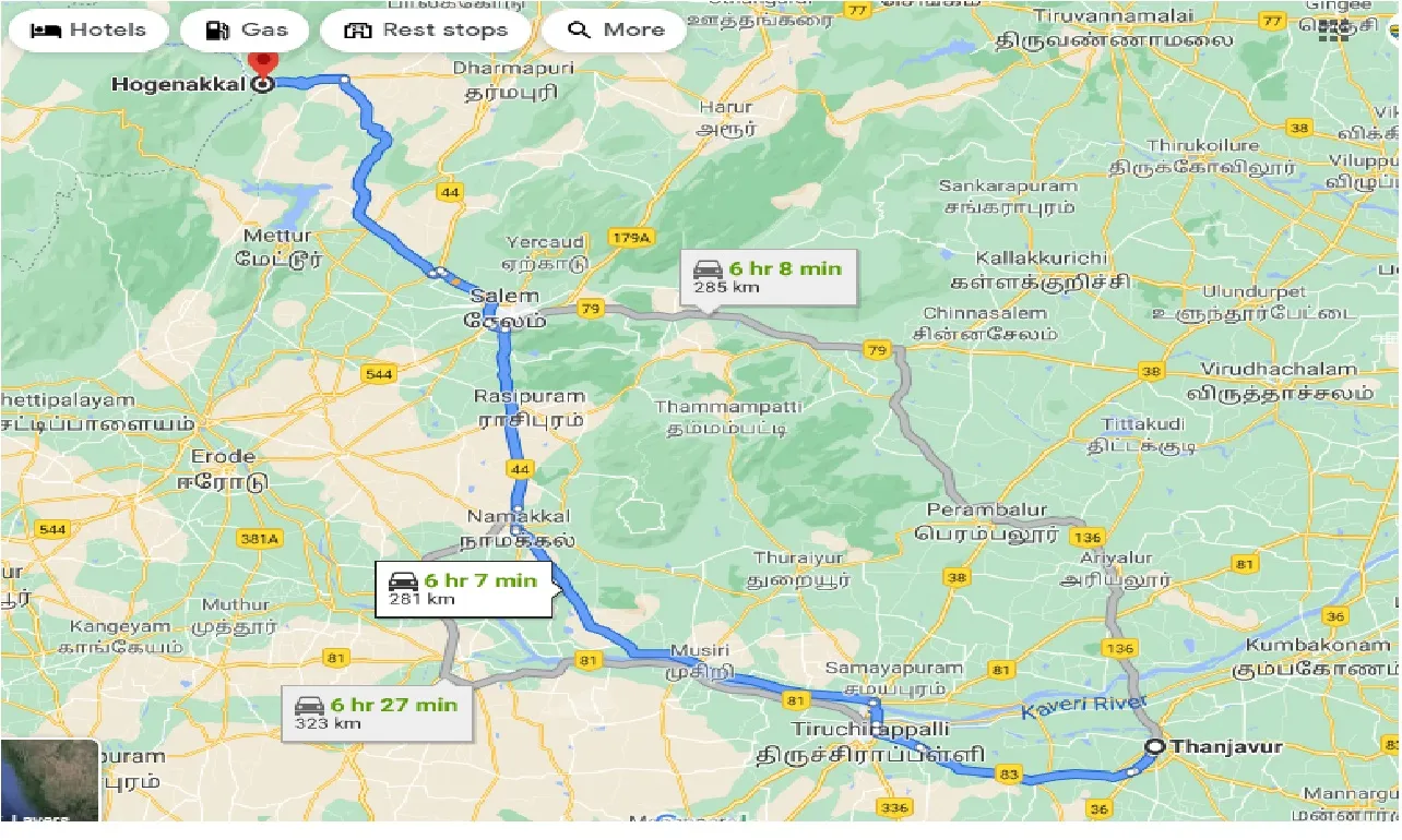 thanjavur-to-hogenakkal-taxi