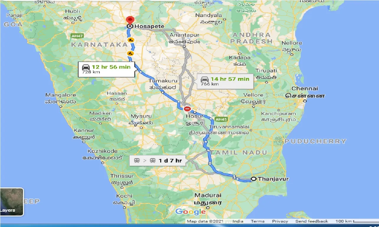 thanjavur-to-hosapete-one-way
