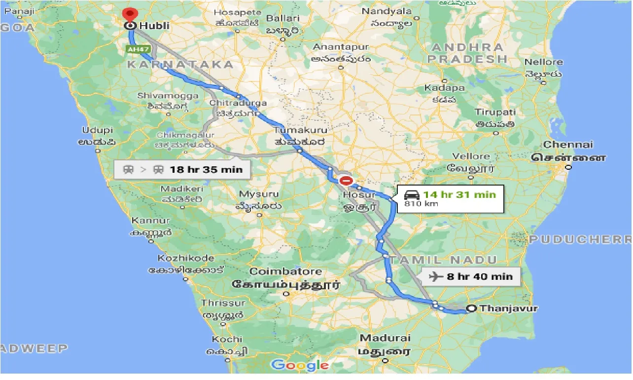 thanjavur-to-hubli-one-way
