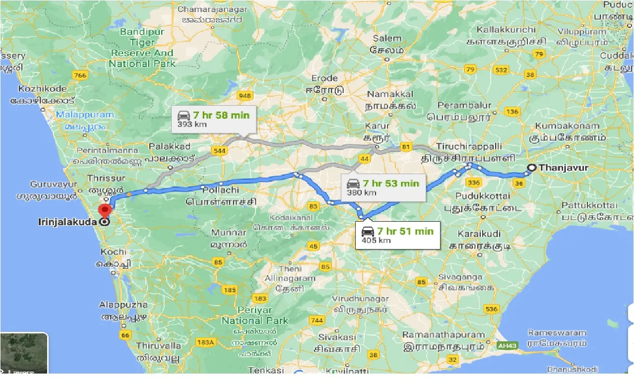 thanjavur-to-irinjalakuda-one-way