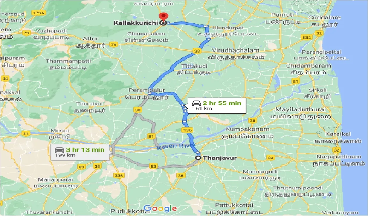 thanjavur-to-kallakkurichi-one-way