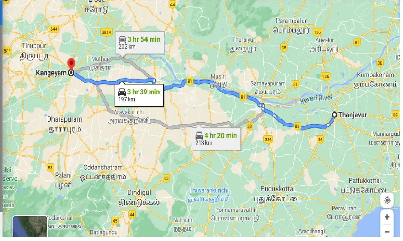thanjavur-to-kangeyam-one-way
