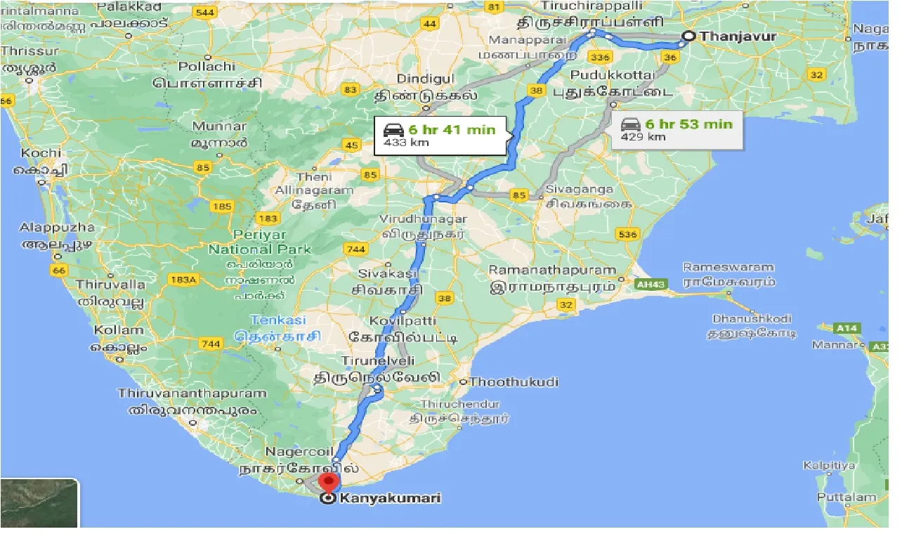 thanjavur-to-kanyakumari-one-way