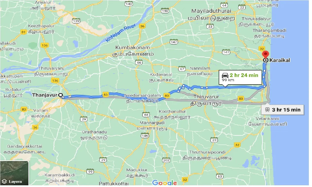 thanjavur-to-karaikal-one-way
