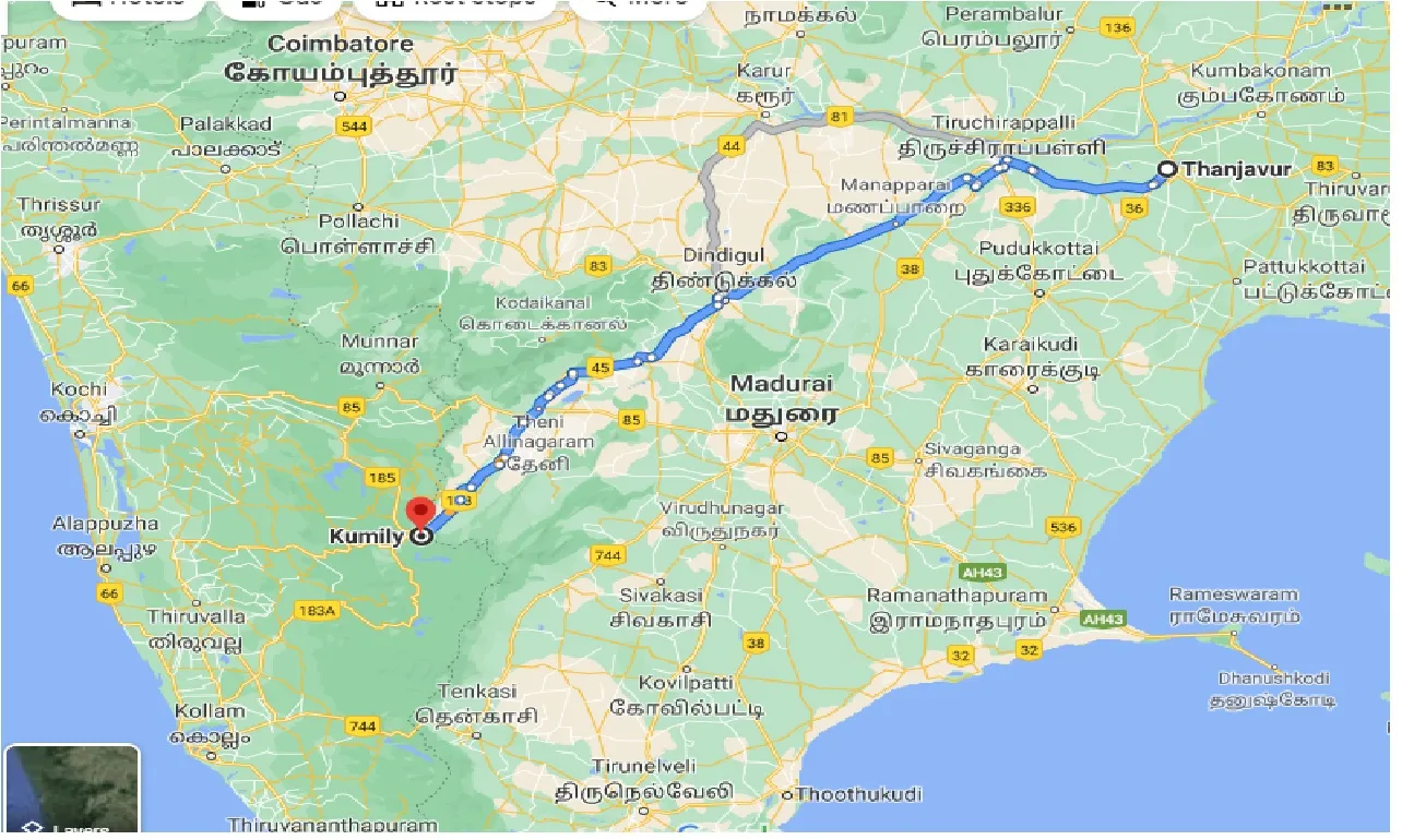thanjavur-to-kumily-one-way