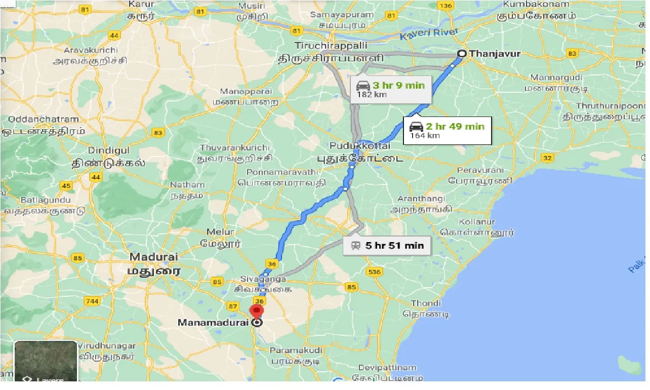 thanjavur-to-manamadurai-one-way