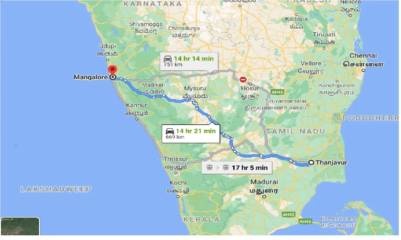 thanjavur-to-mangalore-one-way