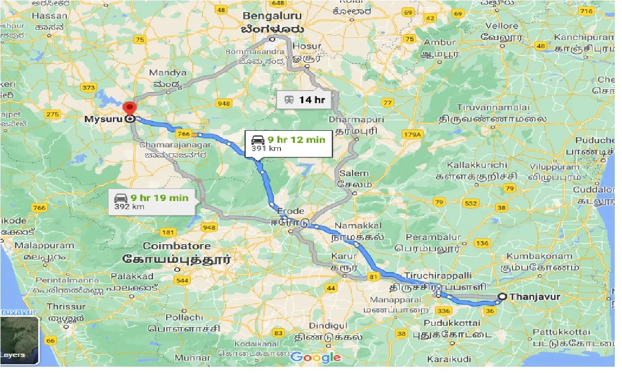 thanjavur-to-mysuru-one-way