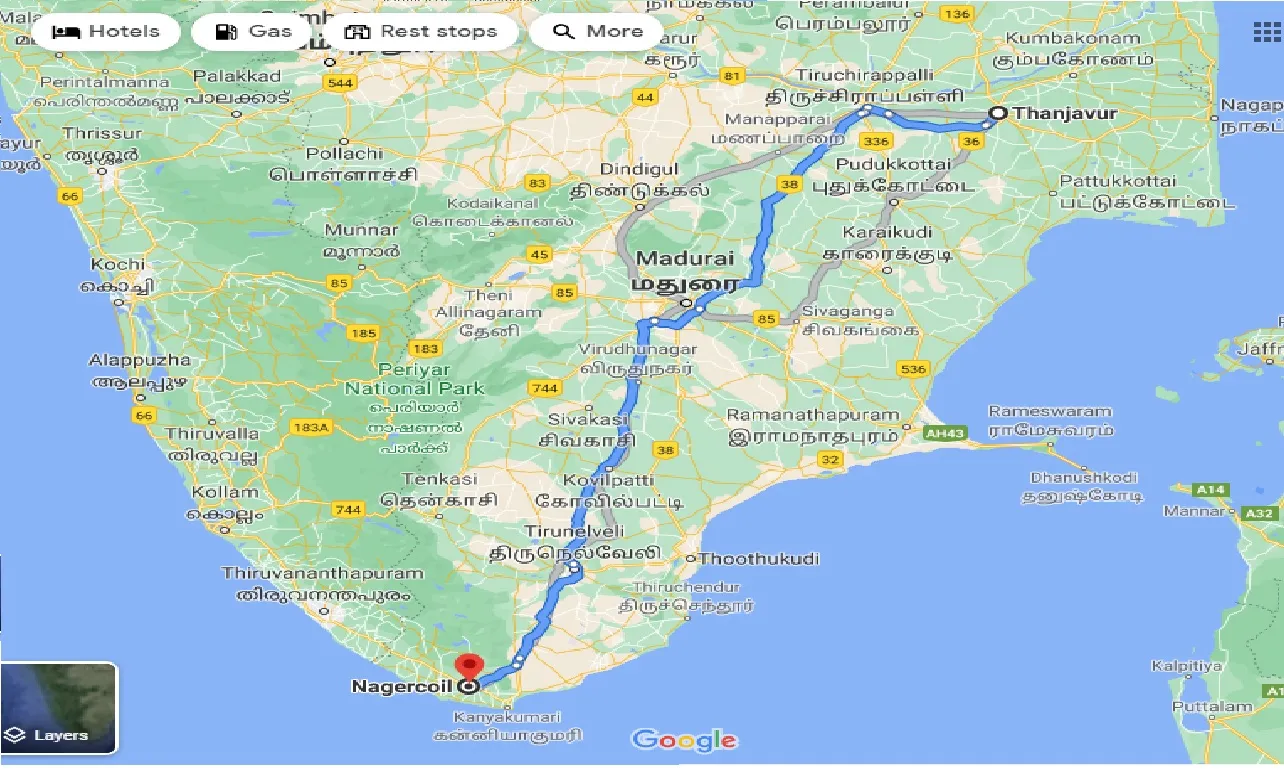 thanjavur-to-nagercoil-one-way