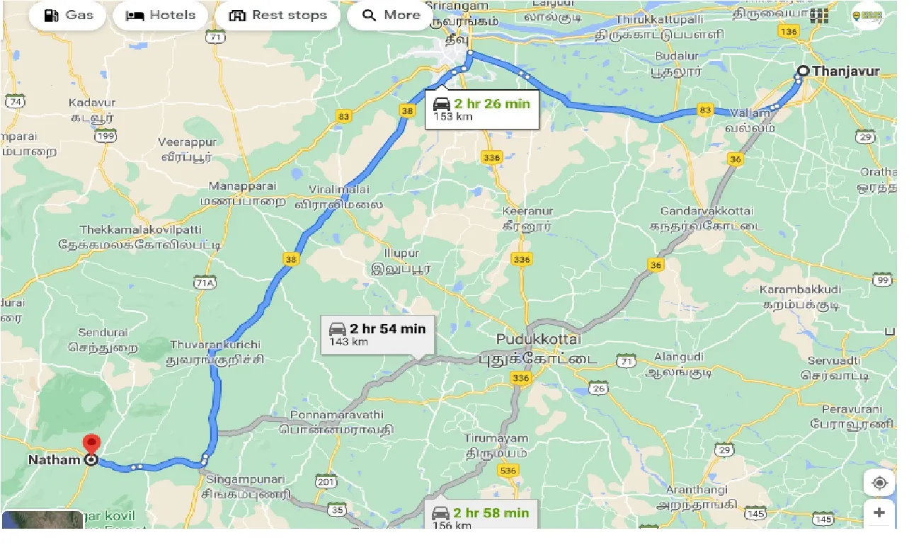 thanjavur-to-natham-one-way