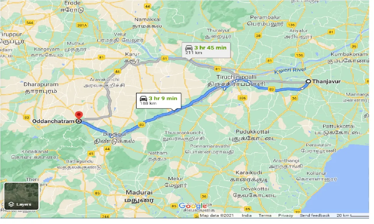 thanjavur-to-oddanchatram-one-way