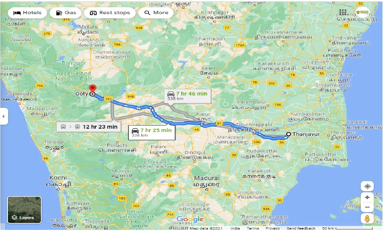 thanjavur-to-ooty-round-trip