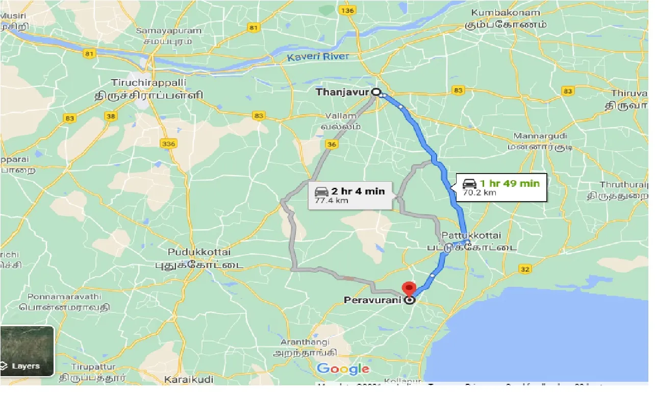 thanjavur-to-peravurani-one-way