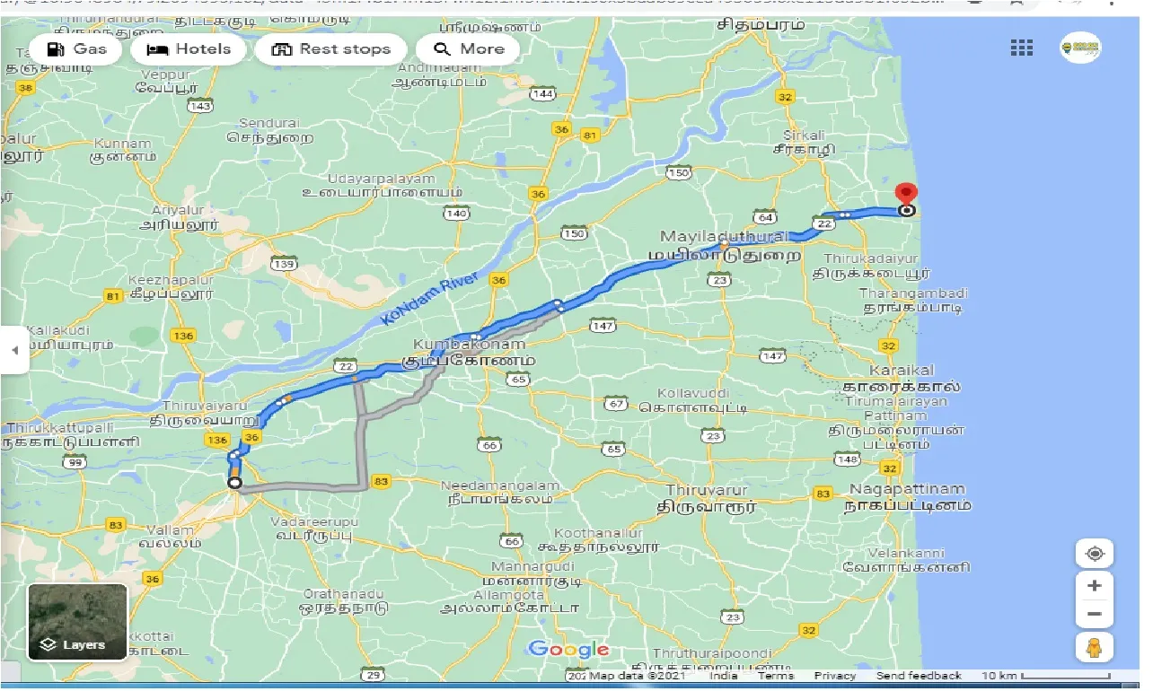 thanjavur-to-poompuhar-one-way