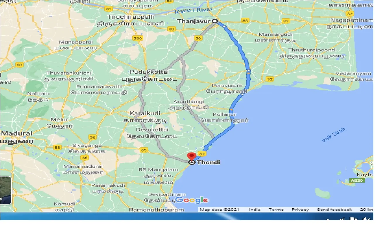 thanjavur-to-thondi-one-way